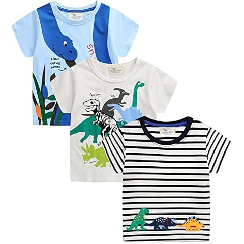 YoungSoul Camisetas Manga Corta Niños Paquete de 3 Verano Cover