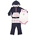 Yoga Sprout Baby-Boys 3 Piece Hoodie Bodysuit and Pant Set, Ornamental, 0-3 Months