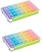 JSY 2PCS Weekly Pill Organizer 7 Giorni Individuale Medicina di plastica Medicina di stoccaggio Dispenser for Olio di Pesce vitaminico for Viaggi all'aperto Armadietti Farmacia