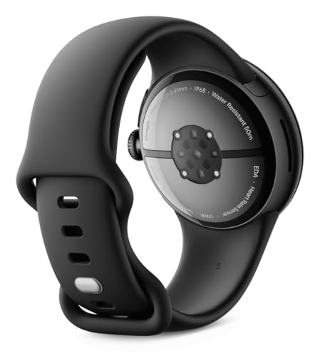 Image of Google Pixel Watch 3 (41 mm) - Android smartwatch with heart rate tracking, advanced running from Fitbit, fitness insights, 24-hour battery - Matte Black Aluminium Case - Obsidian band - LTE