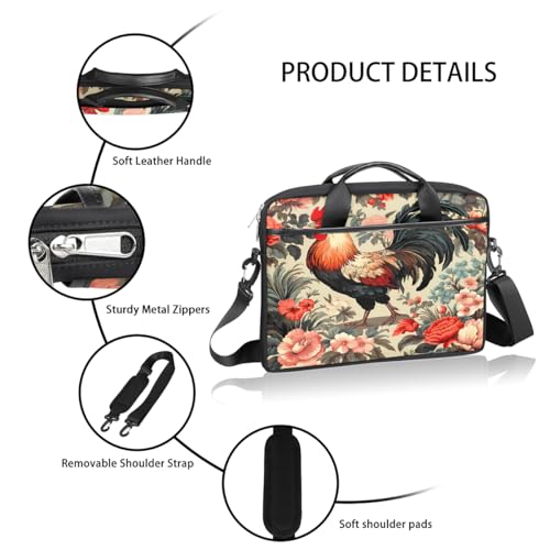 Maletín para Laptop con Estampado Floral Retro, 15 pulgadas miniatura 4