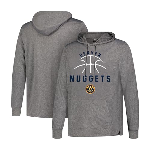 Ultra Game Mens NBA Official Super Soft Lightweight Hoodie Sweatshirt Denver Nuggets Heather Charcoal Medium