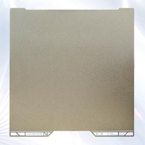 H2S H2D Build Plate Spring Steel Double Sided Textured PEI Platform with QR Code, 0.74mm Gold Textured Flexible Build Plate Flex Building Sheet for Bambu Lab H2S/H2D/H2D Combo 3D Printer, 355x346mm