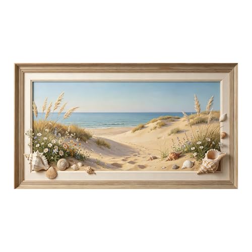 Art mural 3D plage de sable pour transformer votre salon en oasis côtière
