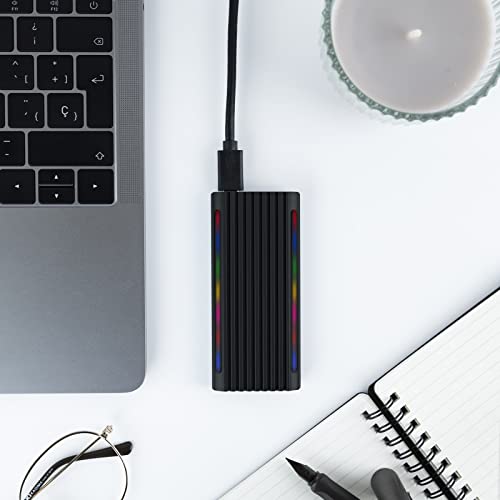 Case para SSD M.2 NGFF/NVMe USB-C RGB negro miniatura 5