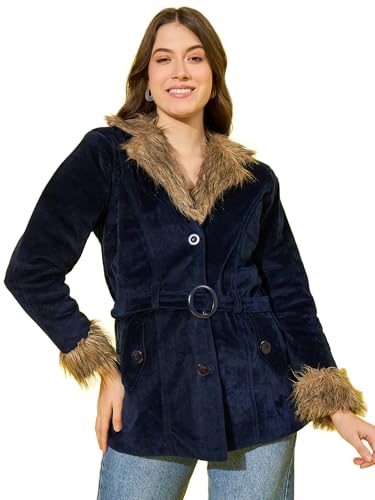 Image of Buynewtrend Velvet Winter Coat Women Jacket With Soft Fur