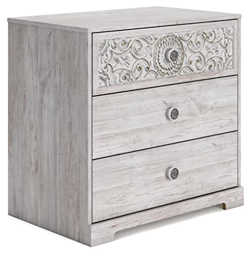 Signature Design by Ashley Paxberry Coastal 3 Drawer of Drawers Chest with Ball-bearing Construction, White -  Ashley Furniture Industries, EA1811-243