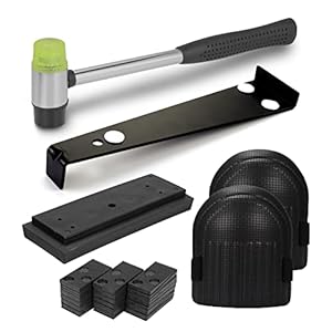 Fippy Laminaatvloeren Gereedschap Kit, Houten Vloeren Installatie Kit met 40PCS Laminaatvloer Spacers, Heavy Duty Pull Bar, Massief Tikken Blok, Dubbelzijdige Hmer, Schuim Kneepads
