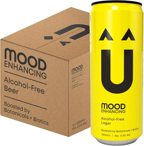NuWave Alcohol-Free Lager + Mood-Enhancing Botanicals & Unique Biotics to Support Gut Health - 0.5% abv, 59 Calories, Vegan, Gluten Free - Social Buzz Alcohol-Free Beers (6x330ml Cans) NuWave Alcohol-Free Lager + Mood-Enhancing Botanicals & Unique Biotics to Support Gut Health - 0.5% abv, 59 Calories, Vegan, Gluten Free - Social Buzz Alcohol-Free Beers (6x330ml Cans)