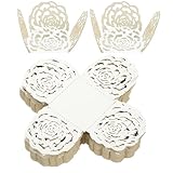 WEKADRIN 50 Stück Schokoladenpapier Trüffelbecher aus Papier Kleine Hohle Pralinenhalter für Party und Hochzeit Silberfarben Kompakt und Stabil