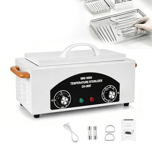 High Temperature Sterilizer Autoclave Machine 110V 300W 1.5L Nail Tool Sterilizer with Timer for Sundry Beauty Hair Nail Metal ToolsMetal Tool Cleaner Machine