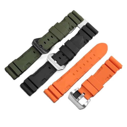 Bracelet silicone 24mm vert pour remplacer bracelet Panerai 359