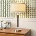 Brightech Carter Nightstand & Side Table Lamp - Contemporary Bedroom Lamp for Soft Bedside Light - Stainless Steel & Wood Finish