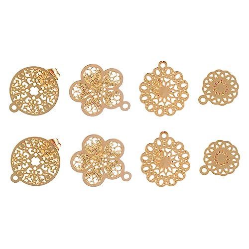 Uonlytech 2 Series Pendientes Huecos Pendientes De Titanio Con Poste Pendientes De Botón Pendientes De Botón DIY Hallazgos Colgantes Pendientes Con Imperdible Pendientes 4 pares*2