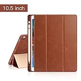 iVAPO iPad Pro 10.5 Case Pencil Holder Auto Sleep Wake Function Typing Viewing Tri-fold Stand PU Leather Smart Cover for iPad Pro 10.5 inch 2017 Brown PU Faux Leather