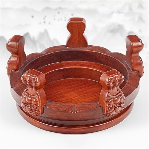Base de bonsaï en bois rose : support circulaire grand format pour salon - 6