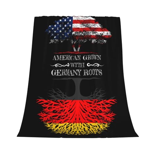American Grown Germany Roots German Flag Blanket 80x60 Inch