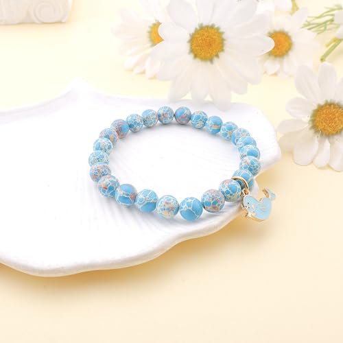 PARTNER Funny Harbor Seal Bracelets for Seal Lovers - Ocean Animal Themed Gifts for Women - Natural Stone Beaded Jewelry4