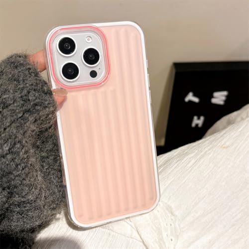Coque iPhone 16 et 13 Pro Max rose finie les traces de doigts avec le mat ondulé