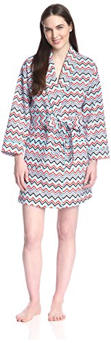 BedHead Pajamas Women's Short Robe, Adventure Chevron,...