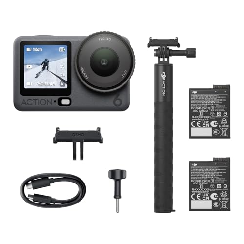 Image of DJI Osmo Action 6 Capture More Combo, 8K Waterproof Action Camera with 1 /1.1 inch Square Sensor, Variable Aperture of f /2.0-f /4.0, Extended Battery Life with 2 Batteries, 1.5m Extension Rod