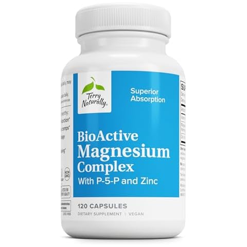 Terry Naturally BioActive Magnesium Complex - 120 Capsules - with Vitamin B6 & Zinc - Non-GMO, Vegan, Gluten Free, Kosher - 120 Servings Cover
