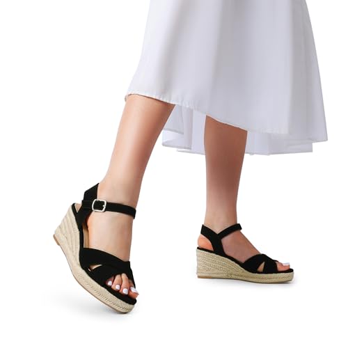 Image of DREAM PAIRS Women's Espadrille Wedge Sandals