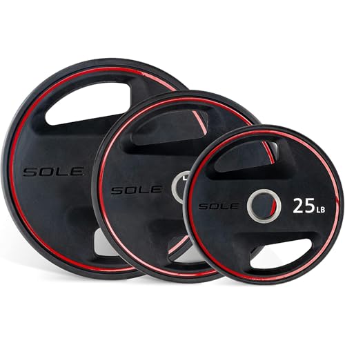 Image of SOLE Fitness Weight Plate Set, Home and Gym Exercise Equipment, Versatile Rubber-Coated Plates for Any Workout, Training, and Lifting, Designed for Easy Loading and Unloading for Olympic-sized Weight