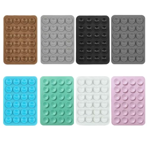 BQRKOTM 8 Piezas Soportes de Silicona con Ventosa, Antideslizantes autoadhesivos, para teléfono móvil, Soporte de Ventosa, Alfombrilla para teléfonos móviles para Selfies y Videos