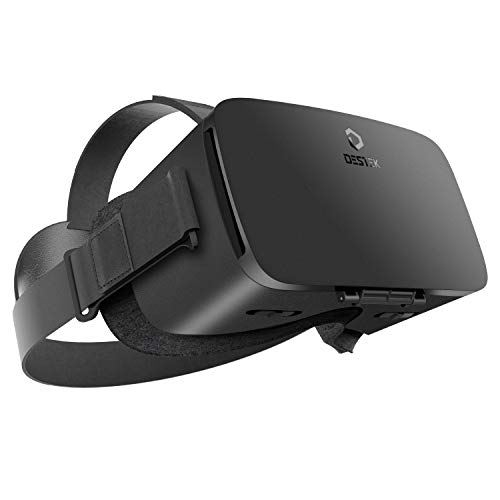 DESTEK V5 VR Headset, 110°FOV Eye Protected HD Virtual Reality Headset w/ Bluetooth Controller for iPhone 11/Pro/X/Xs/Max/XR/8P/7P,for Samsung S20/S10/S9/S8/Note 10/9/8/Plus,Phones w/ 5.5-6.8in Screen