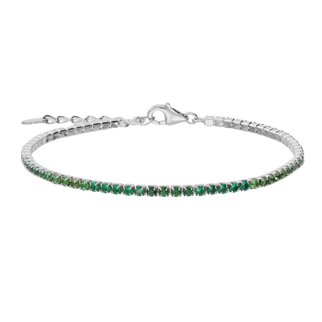 Bronzallure Bracciale Tennis Donna – Bracciale Tennis con Cubic Zirconia Verdi Degradé – Gioielli Made in Italy – Braccialetto Idea Regalo Compleanni, Anniversari, Festa Donna, Festa Mamma