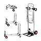 VEVOR Klappbare Sackkarre aus Aluminium, 2-in-1, Sackkarre, Umzugskarre, Traglast 181 kg, umwandelbar in Plattformwagen, Gummiräder, für Transport, Lager, Waren