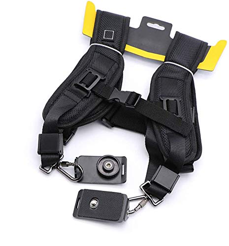 Correa De Doble Hombro De La CáMara, Correa De Camara, Seguro, Confiable, Duradero Y Transpirable, Correa De CáMara Adjustable, para Canon, Nikon, Pentax, DSLR Camera Etc.