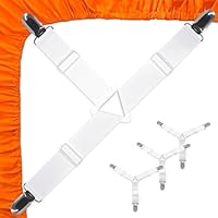 weiclianhp 4 Stück Bettlakenspanner Verstellbar, Reieckige Bettlaken Halter mit Metallclips, Spannbettlaken Halter, Bettlakenspanner Verstellbar für Bettlaken, Matratze, Sofa, Bügelbrett