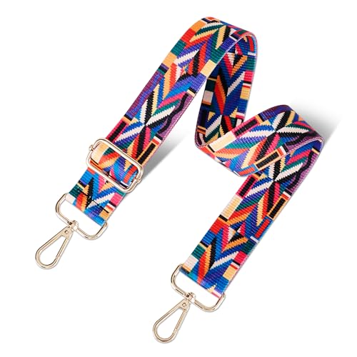 Image of chushui Colorful Pattern Purse Strap, Wide Crossbody Bag Strap Replacement | Change the look of your bag with a simple strap swap.