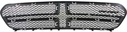 Evan-Fischer Grille Insert Compatible With 2014-2018 Dodge Durango Textured Black With Chrome Trim Code Mf5 #TOP4