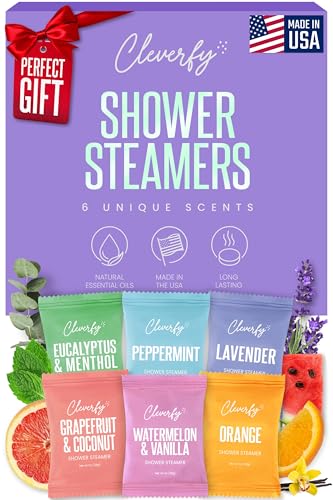 Cleverfy Shower Steamers Aromatherapy – Stocking Stuffers for Women, Teens and Wife – Christmas Gifts for Women and Teen Girls – White Elephant Gifts for Adults – 6 Tablets