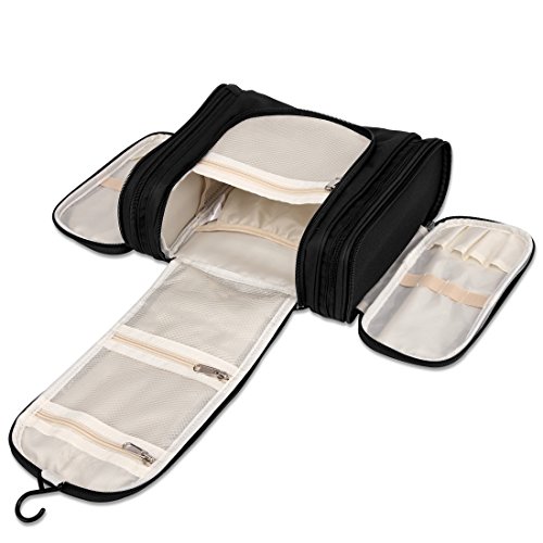 Tuowan Hanging Travel Toiletry Bag For Women Men, Travel Cosmetic Makeup Kit Organizer For Toiletries Accessorie Extra Large(Black) #TOP7
