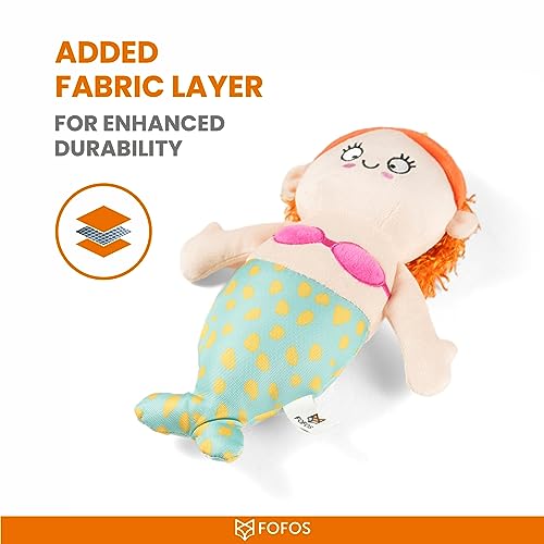 Image of BarkButler x Fofos Sealife Mermaid Plush Dog Toy, Multicolor|X-Small - Medium (0-20kgs)|Reinforced Seams|Enhanced Durability|Squeaker Inside|for All Dogs Breeds|Chew, Tug, Play