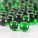 CYS EXCEL Relleno de jarrón de piedras preciosas de cristal verde (5 libras), cuentas redondas de mármol para acuario, piedras decorativas de mosaico