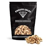 Presto Sales Cashew, Fresh off the tree' Whole Roasted Salted 16 oz. | Awesome, Great for all ages, Vegan Friendly, Natural Healthy Snack, Delicious, Popular | Resealable 1 lb. Bag