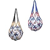 bolsa redonda de croche Material de la red de bolas: bolsas de transporte de bolas hechas de cuerda trenzada de poliéster grueso para mayor durabilidad y resistencia. Malla fuerte, bien hecha, liviana, resistente al desgarro y duradera.