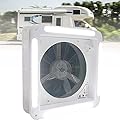 TXGJWRA Rv Air Conditionercaravan Roof Vent Fan, Rv Air Vent Ventilation,Reversible Fan 12V for Rv Motorhome,14" Button with Led,