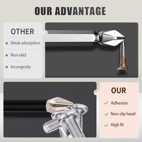 Miniatura 6 de Juego de brocas de destornillador magnético, juego de destornilladores eléctricos magnéticos antideslizantes universales, fuerte durabilidad