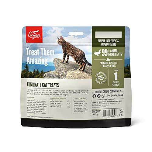 Orijen Tundra Freeze-Dried Cat Treats | Biologically Appropriate | 1.25Oz, Green/Tundra, Model:n/A #TOP1