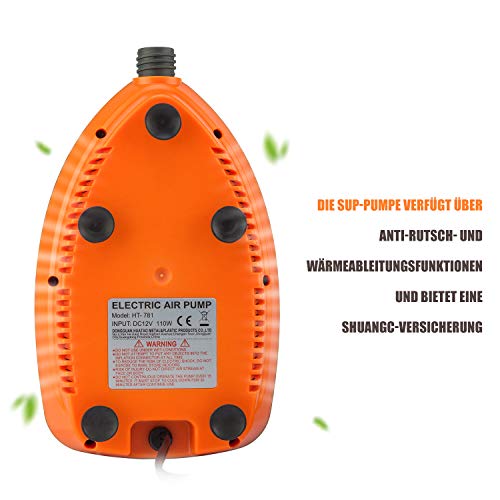 Tuomico 16PSI Hochdruck-SUP-Pumpe 12 V DC Intelligente zweistufige aufblasbare Stand-up-Board-Pumpe mit Zigarettenanzünder und Schlauch für SUP-Paddel und aufblasbares - Image 6
