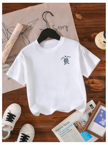 Image of RoseSeek Girl's Graphic Tees Short Sleeve Crewneck T Shirts Casual Summer Tops Cute Preppy Clothes
