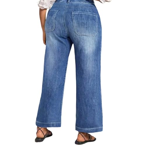 Plus Size Straight Leg Jeans for Women Work Jeans for Women Womens Wide Leg Jean High Waisted Sidefeel Jean Baggy3