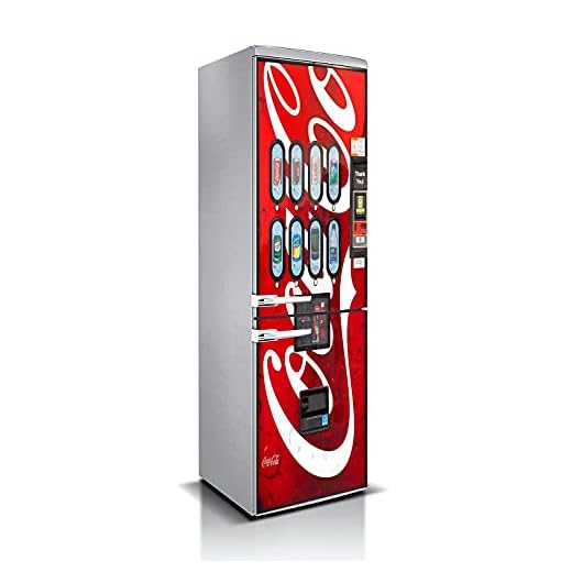 Vinilo para Frigorífico Cocacola Varias Medidas 185x60cm | Adhesivo Resistente y de Fácil Aplicación | Pegatina Adhesiva Decorativa de Diseño Elegante