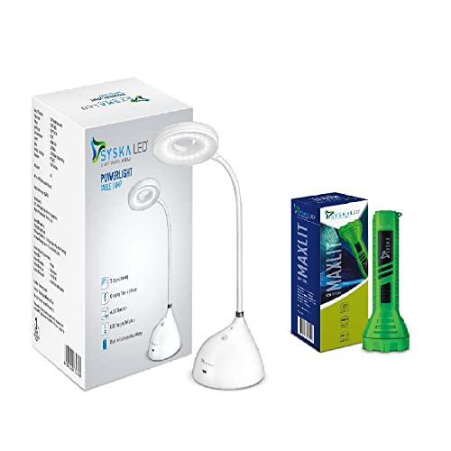 SYSKA SSK-TL-8605L POWERLIGHT 10W LED Table lamp with 3 Stage Dimming Light (SSK-TL-8605L-T112UL-GR)